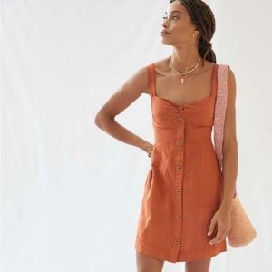 Anthropologie Orange Mini Dress